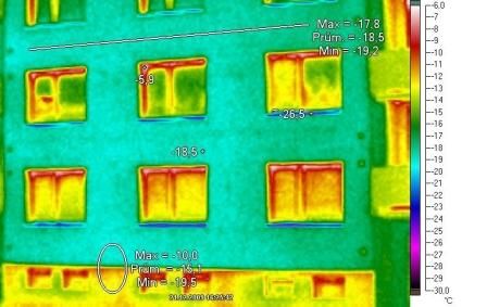 měření panelového domu termokamerou